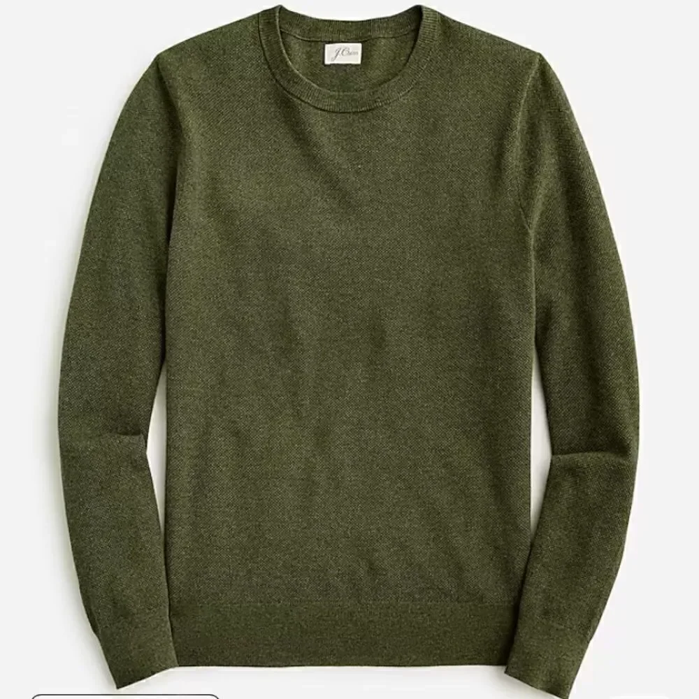 J.Crew Cotton piqué-stitch crewneck sweater